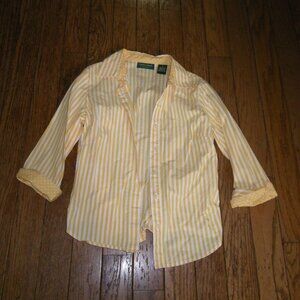 Women's 100% Cotton Casual Striped Button Up Shirt